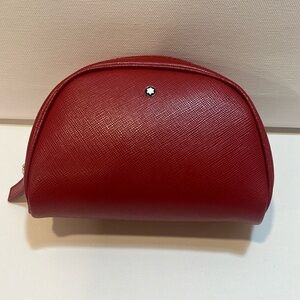 Montblanc Red Leather Cosmetic Bag